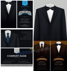 男性西装矢量设计模板